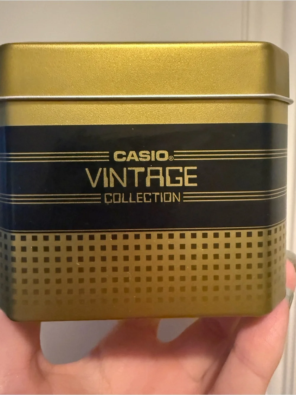 Casio Vintage Collection CA-53W Calculator Watch — in original gold tin!